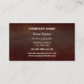 Visitekaartje van handgemaakt edelenvet (Achterkant)