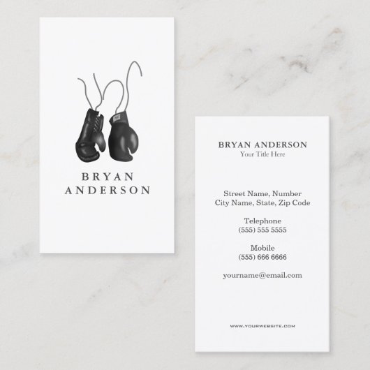 Visitekaartje van handschoenen (Voorkant / Achterkant)