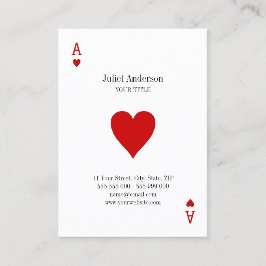 Visitekaartje van hart (Voorkant)