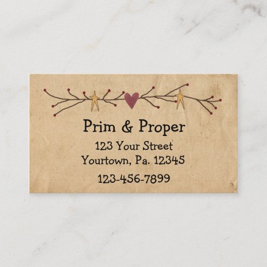 Visitekaartje van hart en sterren (Voorkant)