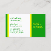 Visitekaartje van het benzinestation (Voorkant)