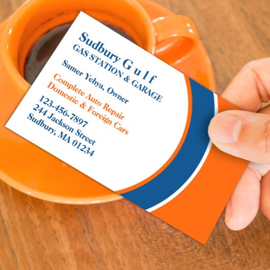 Visitekaartje van het benzinestation