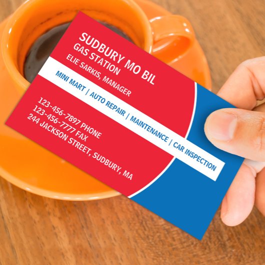 Visitekaartje van het benzinestation