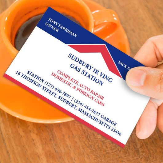 Visitekaartje van het benzinestation