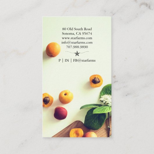 Visitekaartje van het Boerderij van landbouwers (Achterkant)