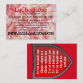 Visitekaartje van het gebed van Lycheerose (Voorkant / Achterkant)