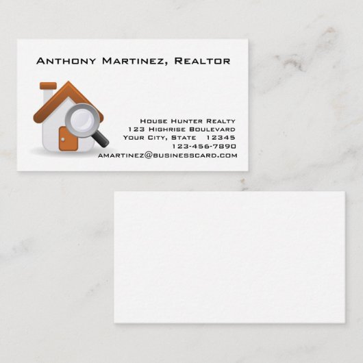 Visitekaartje van het huis en van het Magniyfing G (Voorkant / Achterkant)