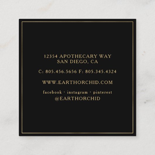 Visitekaartje van het kruidenkruid en van het vruc (Achterkant)