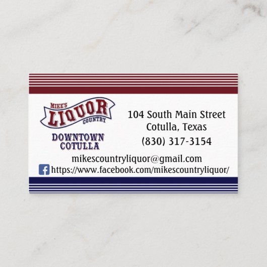 Visitekaartje van het Liquor Country van Mike (Achterkant)