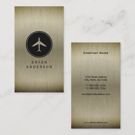 Visitekaartje van het Logo van het vliegtuig (Voorkant / Achterkant)
