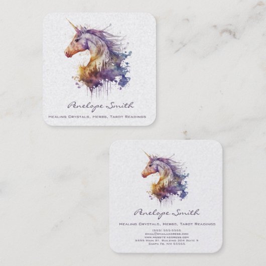 Visitekaartje van het Magical Unicorn Square (Voorkant / Achterkant)