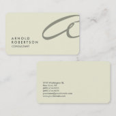 Visitekaartje van het monogram Plain Beige Trendy (Voorkant / Achterkant)