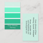 Visitekaartje van het monster Blauwe verf van Turq (Voorkant / Achterkant)