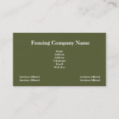 Visitekaartje van het omheiningsbedrijf (Achterkant)