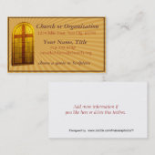 Visitekaartje van het venster van de Glas-kerk in  (Voorkant / Achterkant)