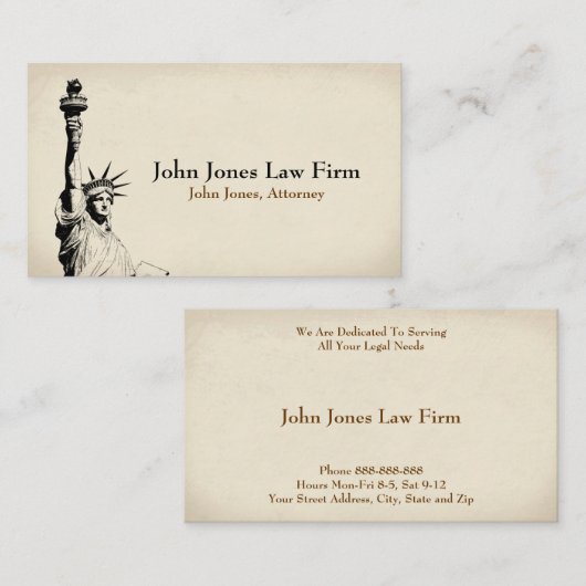 Visitekaartje van het Vrijheidsbeeld bij de Wet (Voorkant / Achterkant)