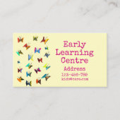 Visitekaartje van het vroege leercentrum vlinder (Voorkant)