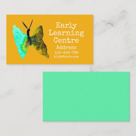 Visitekaartje van het vroege leercentrum vlinder (Voorkant / Achterkant)