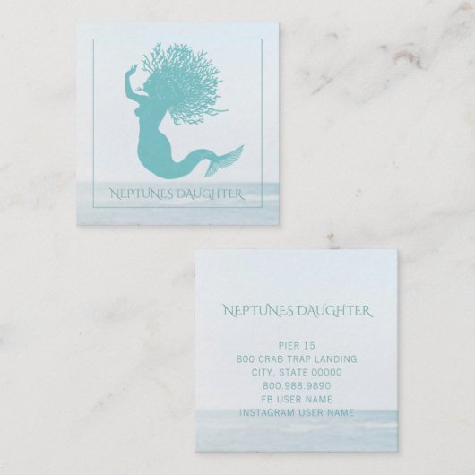 Visitekaartje van het Whimsical Mermaid en Ocean S (Voorkant / Achterkant)