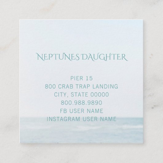 Visitekaartje van het Whimsical Mermaid en Ocean S (Achterkant)