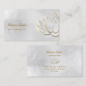 visitekaartje van het zilverlotusontwerp (Voorkant / Achterkant)