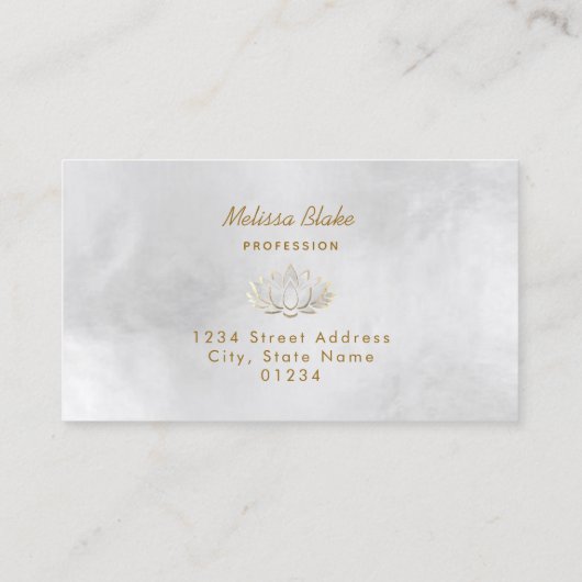 visitekaartje van het zilverlotusontwerp (Achterkant)
