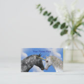 Visitekaartje van het zoenen van Unicorns Fantasy  (Staand voorkant)