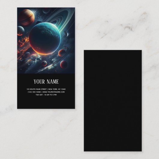 Visitekaartje van het zonnestelsel (Voorkant / Achterkant)