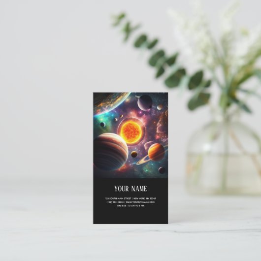 Visitekaartje van het zonnestelsel (Staand voorkant)