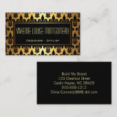 Visitekaartje van het zwarte en goudflens van het  (Voorkant / Achterkant)