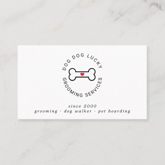 Visitekaartje van hondenbeenderen (Voorkant)