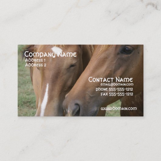 Visitekaartje van Horse Nuzzle (Voorkant)