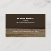 Visitekaartje van hout (Achterkant)