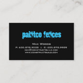 Visitekaartje van hout (Achterkant)