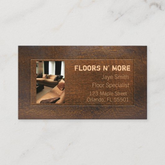 Visitekaartje van hout (Voorkant)