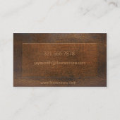 Visitekaartje van hout (Achterkant)