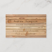 Visitekaartje van hout (Achterkant)