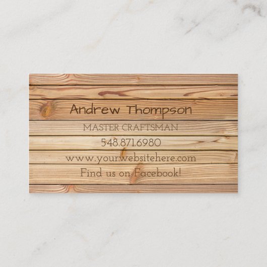 Visitekaartje van hout (Achterkant)