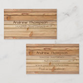 Visitekaartje van hout (Voorkant / Achterkant)