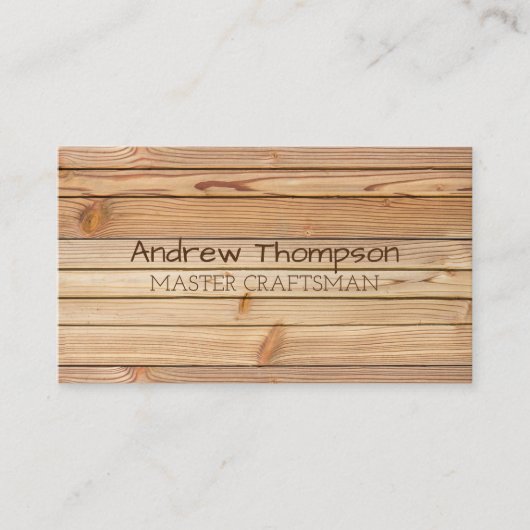 Visitekaartje van hout (Voorkant)