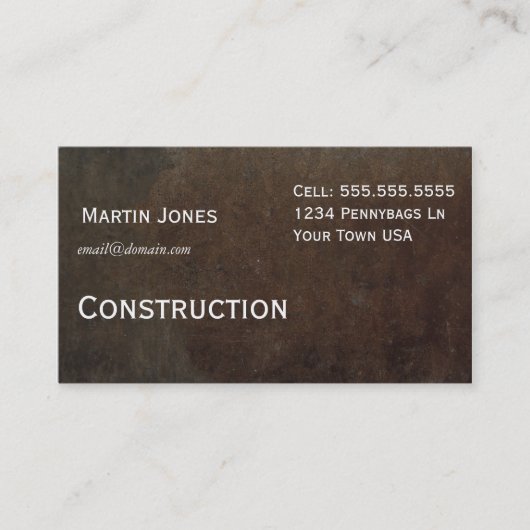 Visitekaartje van hout (Voorkant)