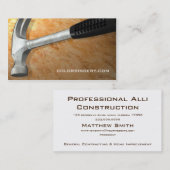 Visitekaartje van hout en hamer (Voorkant / Achterkant)