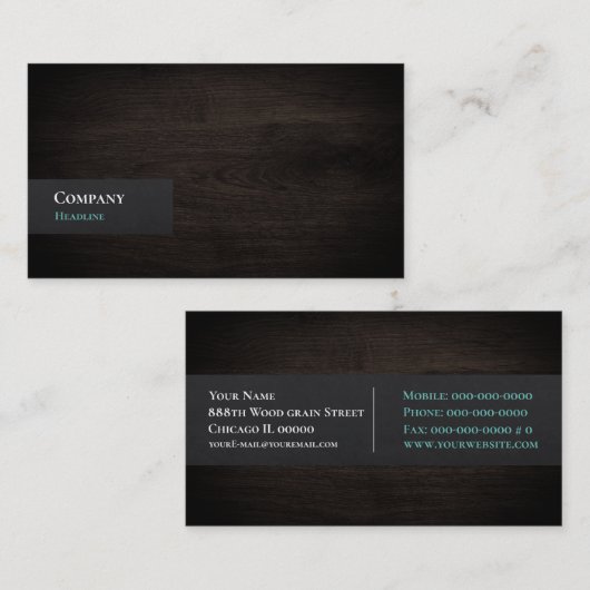 Visitekaartje van houtnerf (Voorkant / Achterkant)