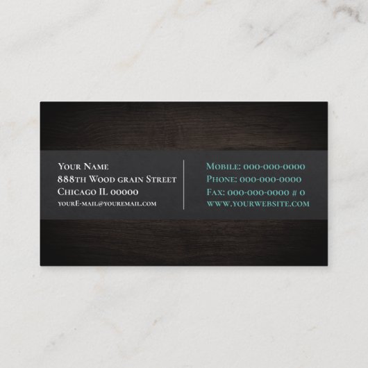 Visitekaartje van houtnerf (Achterkant)