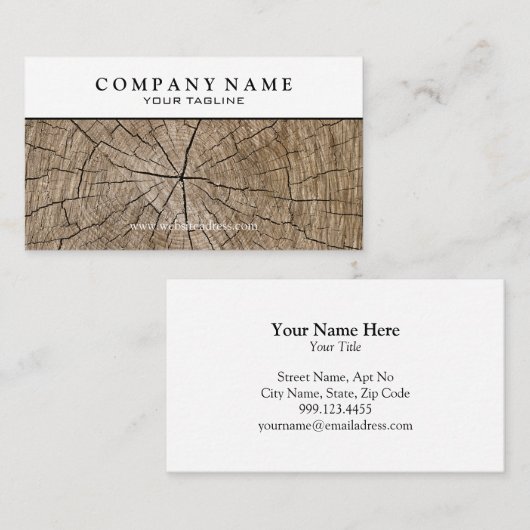 Visitekaartje van houtsprop (Voorkant / Achterkant)