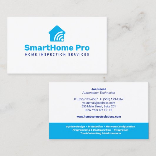 Visitekaartje van huisautomatiseringstechnicus (Voorkant / Achterkant)
