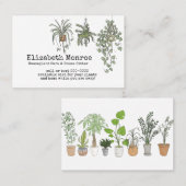 Visitekaartje van huisplanten (Voorkant / Achterkant)