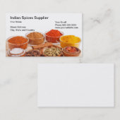 Visitekaartje van Indiase specerijen (Voorkant / Achterkant)