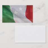 Visitekaartje van Italiaanse en Amerikaanse vlagge (Voorkant / Achterkant)