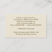 Visitekaartje van jonge geiten (Achterkant)